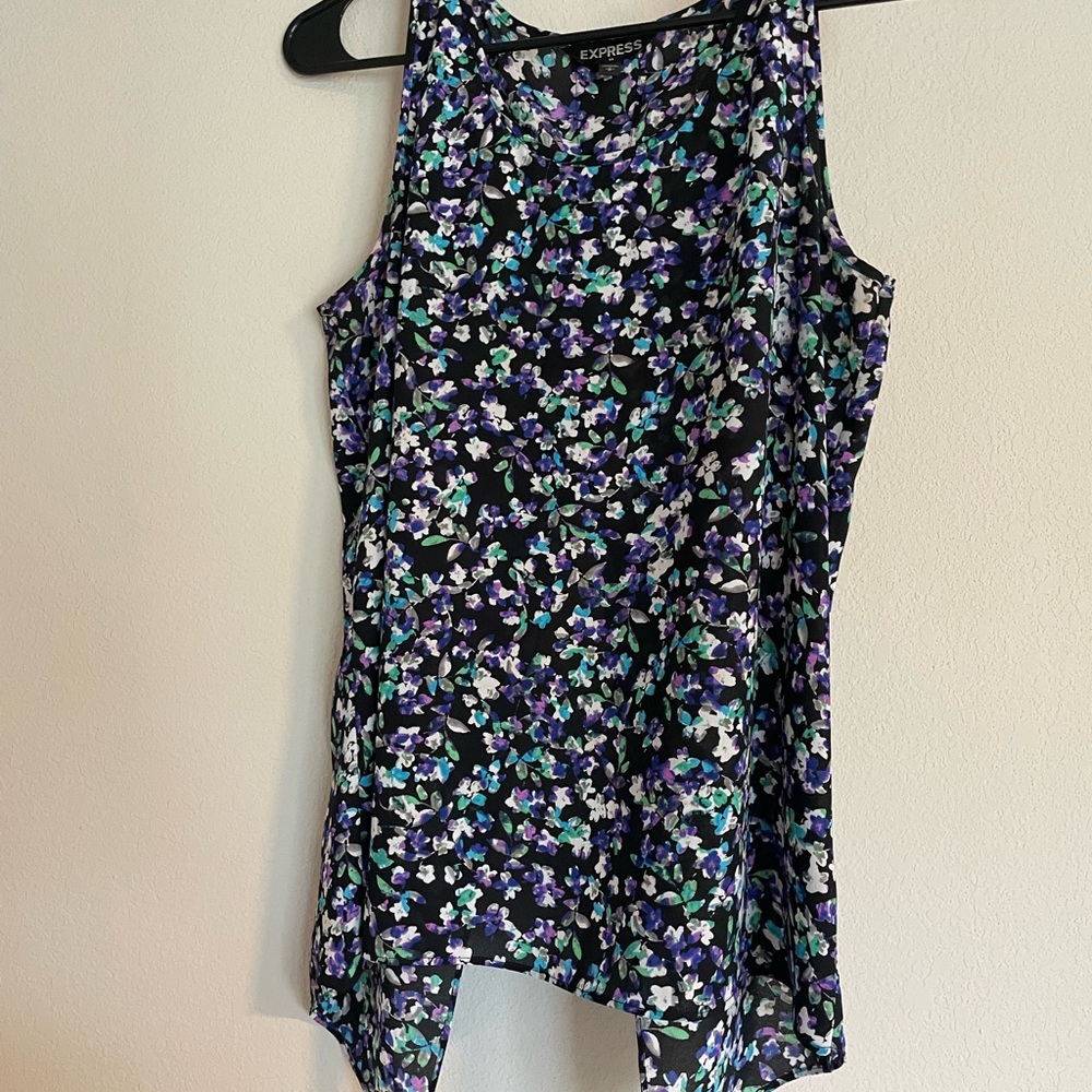 Express Asymmetrical Sundress Blue and Purple
